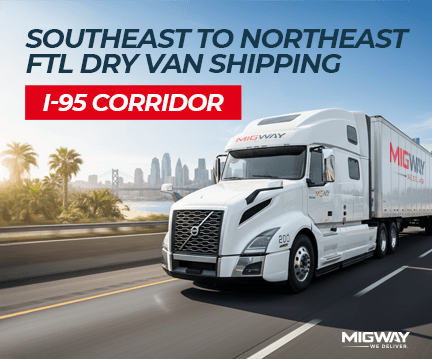 Southeast to Northeast FTL Dry Van Shipping (I-95 Corridor)