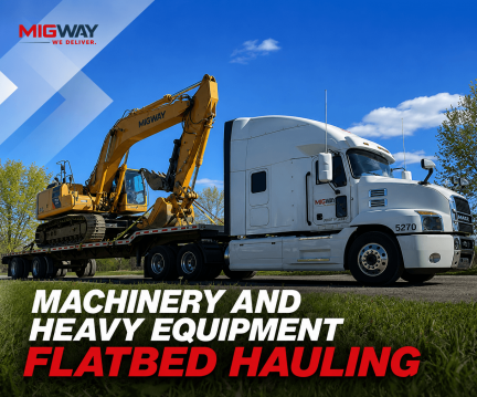 Machinery and Heavy Equipment Flatbed Hauling