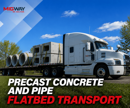 Precast Concrete and Pipe Flatbed Transport