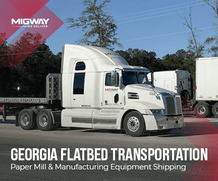 Georgia Flatbed Transportation for Paper Mill and Manufacturing Equipment Shipping