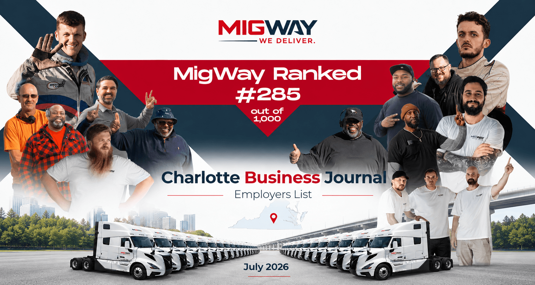 MigWay Named to the Charlotte Business Journal Employers List for 2026