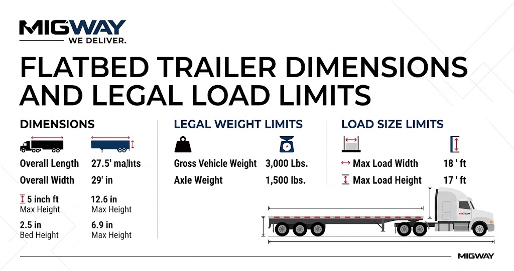 Flatbed Trailer Dimensions and Legal Load Limits: 48 vs 53 Foot Guide